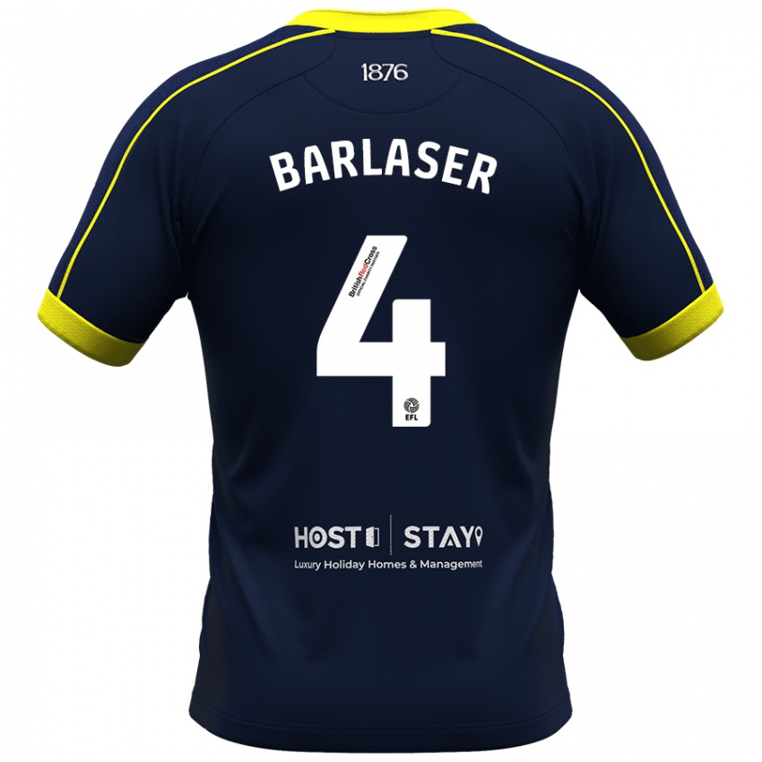 Kvinder Dan Barlaser #4 Flåde Udebane Spillertrøjer 2023/24 Trøje T-Shirt