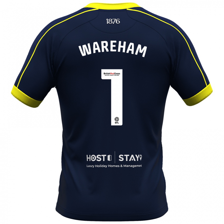 Kvinder Laura Wareham #1 Flåde Udebane Spillertrøjer 2023/24 Trøje T-Shirt