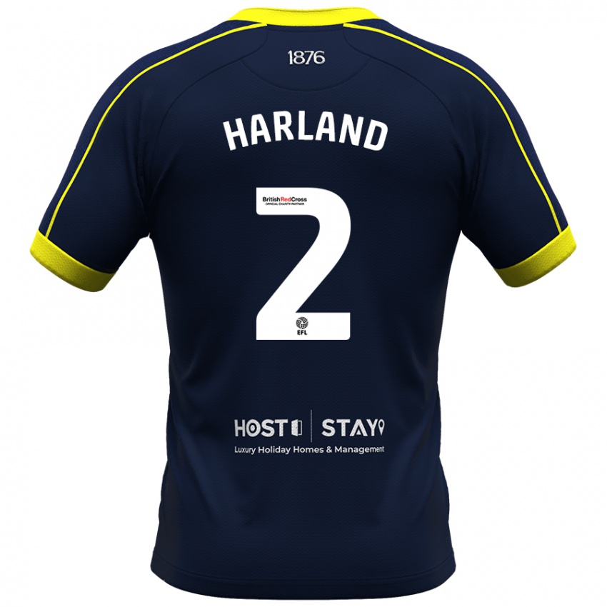 Kvinder Jane Harland #2 Flåde Udebane Spillertrøjer 2023/24 Trøje T-Shirt
