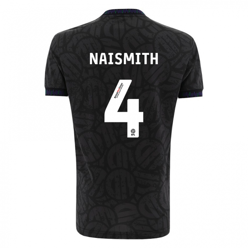 Kvinder Kal Naismith #4 Sort Udebane Spillertrøjer 2023/24 Trøje T-Shirt