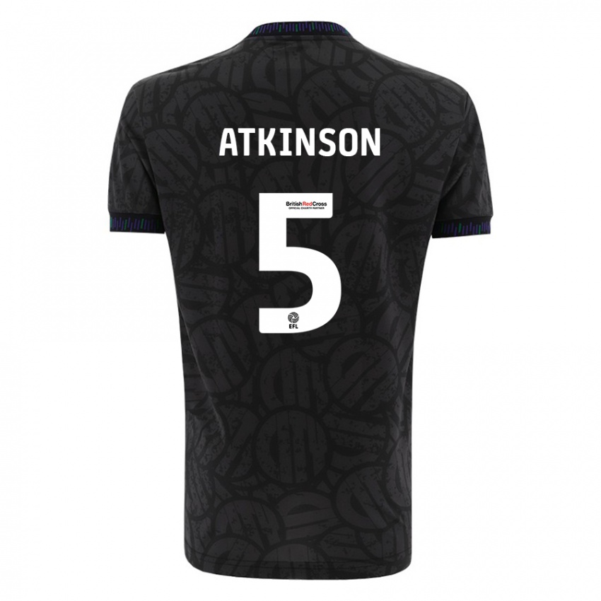 Kvinder Rob Atkinson #5 Sort Udebane Spillertrøjer 2023/24 Trøje T-Shirt