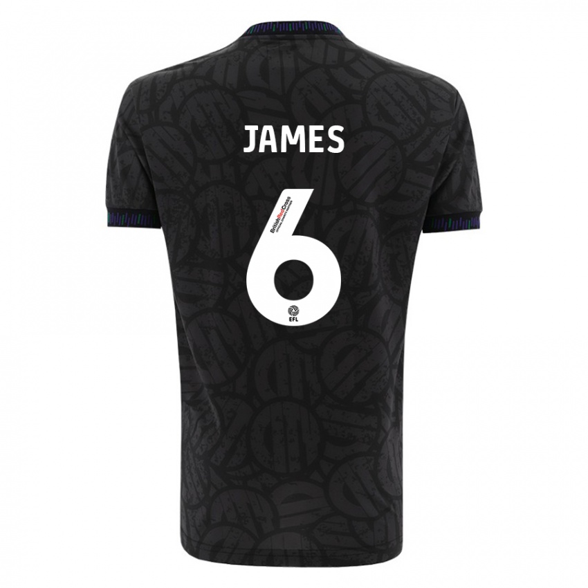 Kvinder Matty James #6 Sort Udebane Spillertrøjer 2023/24 Trøje T-Shirt