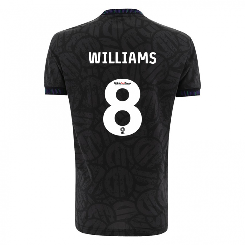 Kvinder Joe Williams #8 Sort Udebane Spillertrøjer 2023/24 Trøje T-Shirt