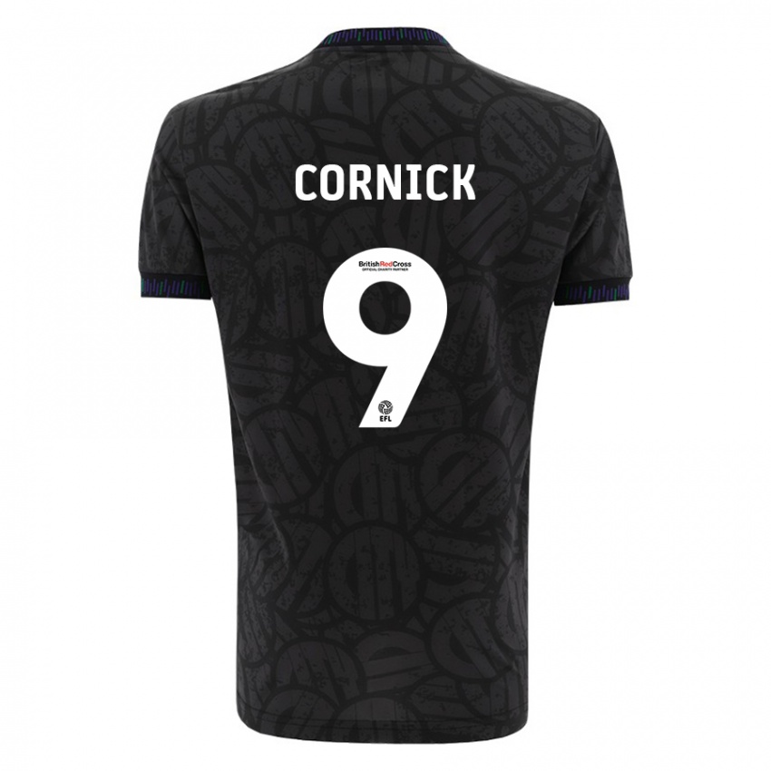Kvinder Harry Cornick #9 Sort Udebane Spillertrøjer 2023/24 Trøje T-Shirt