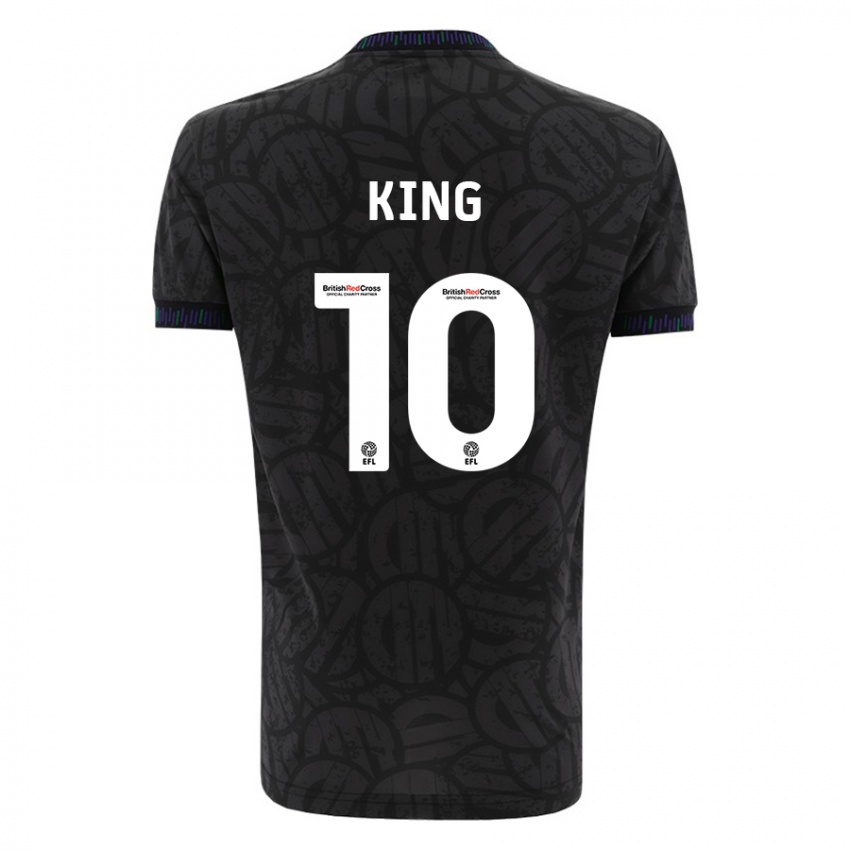 Kvinder Andy King #10 Sort Udebane Spillertrøjer 2023/24 Trøje T-Shirt