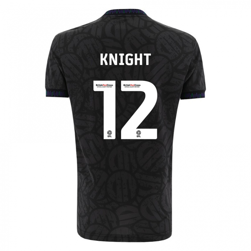 Kvinder Jason Knight #12 Sort Udebane Spillertrøjer 2023/24 Trøje T-Shirt