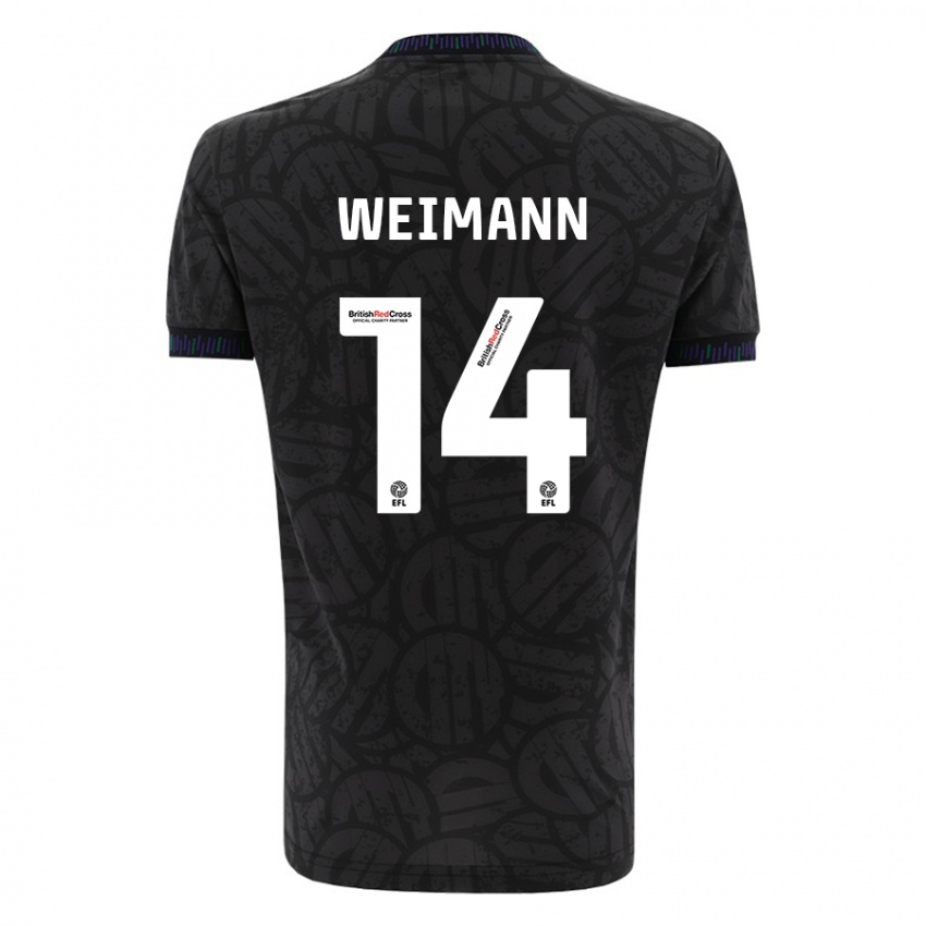 Kvinder Andreas Weimann #14 Sort Udebane Spillertrøjer 2023/24 Trøje T-Shirt
