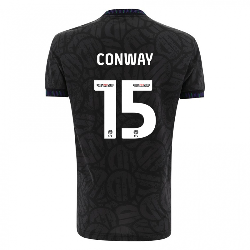 Kvinder Tommy Conway #15 Sort Udebane Spillertrøjer 2023/24 Trøje T-Shirt