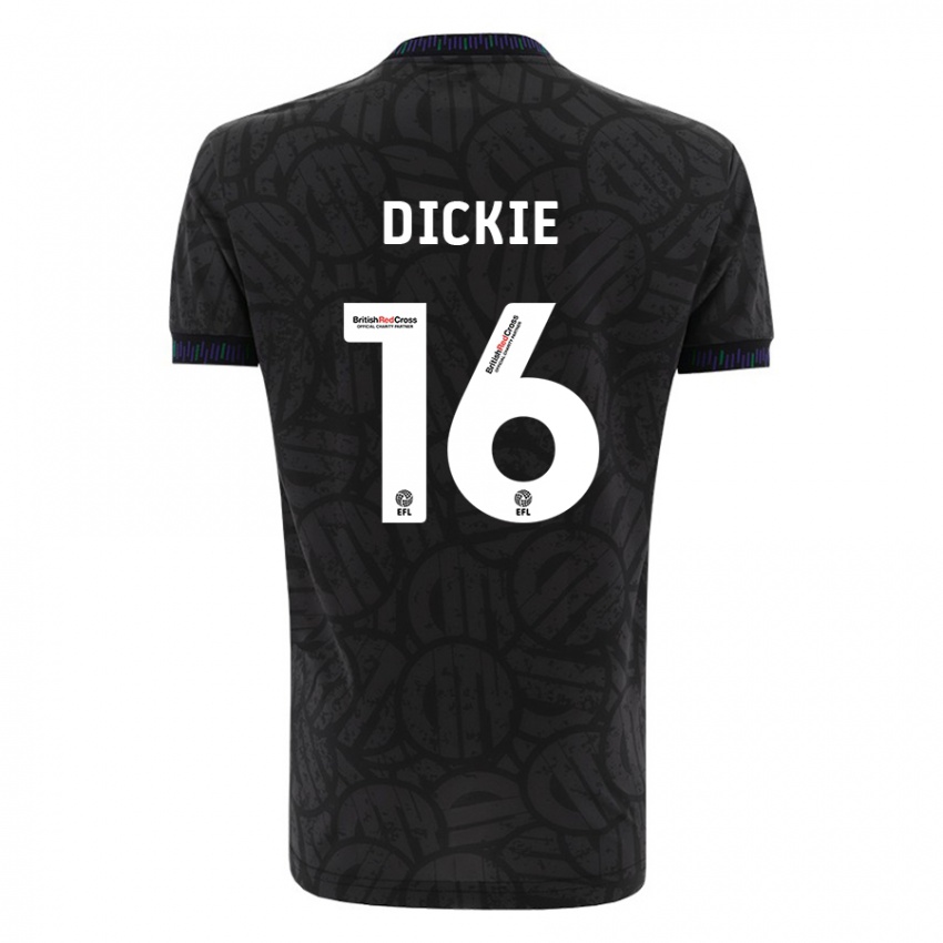 Kvinder Rob Dickie #16 Sort Udebane Spillertrøjer 2023/24 Trøje T-Shirt