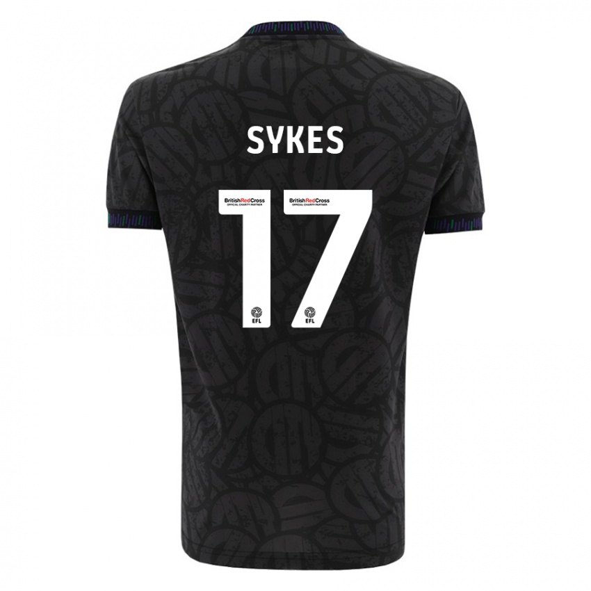 Kvinder Mark Sykes #17 Sort Udebane Spillertrøjer 2023/24 Trøje T-Shirt