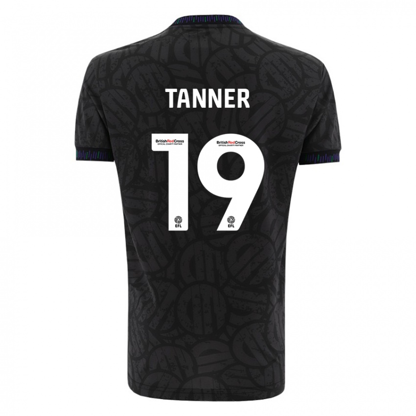 Kvinder George Tanner #19 Sort Udebane Spillertrøjer 2023/24 Trøje T-Shirt