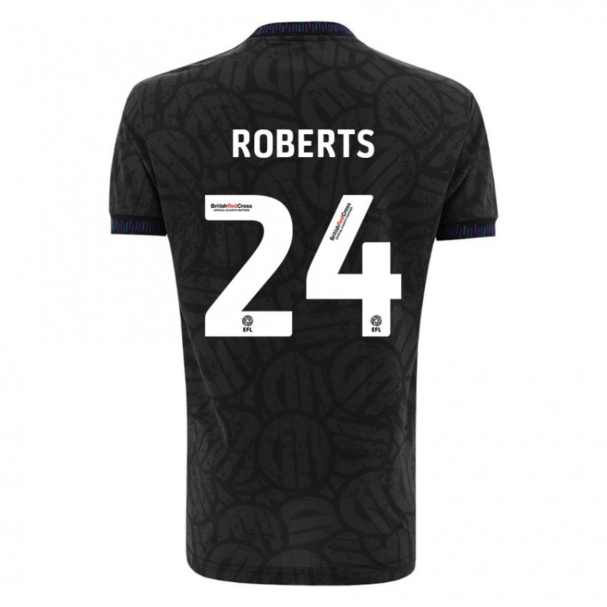 Kvinder Haydon Roberts #24 Sort Udebane Spillertrøjer 2023/24 Trøje T-Shirt