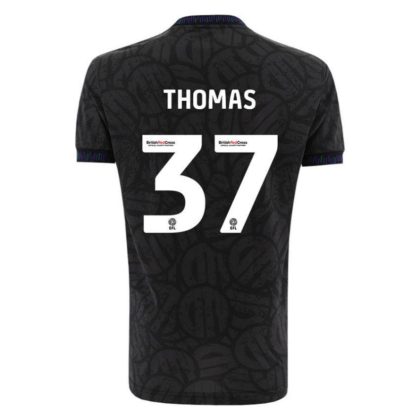 Kvinder Olly Thomas #37 Sort Udebane Spillertrøjer 2023/24 Trøje T-Shirt
