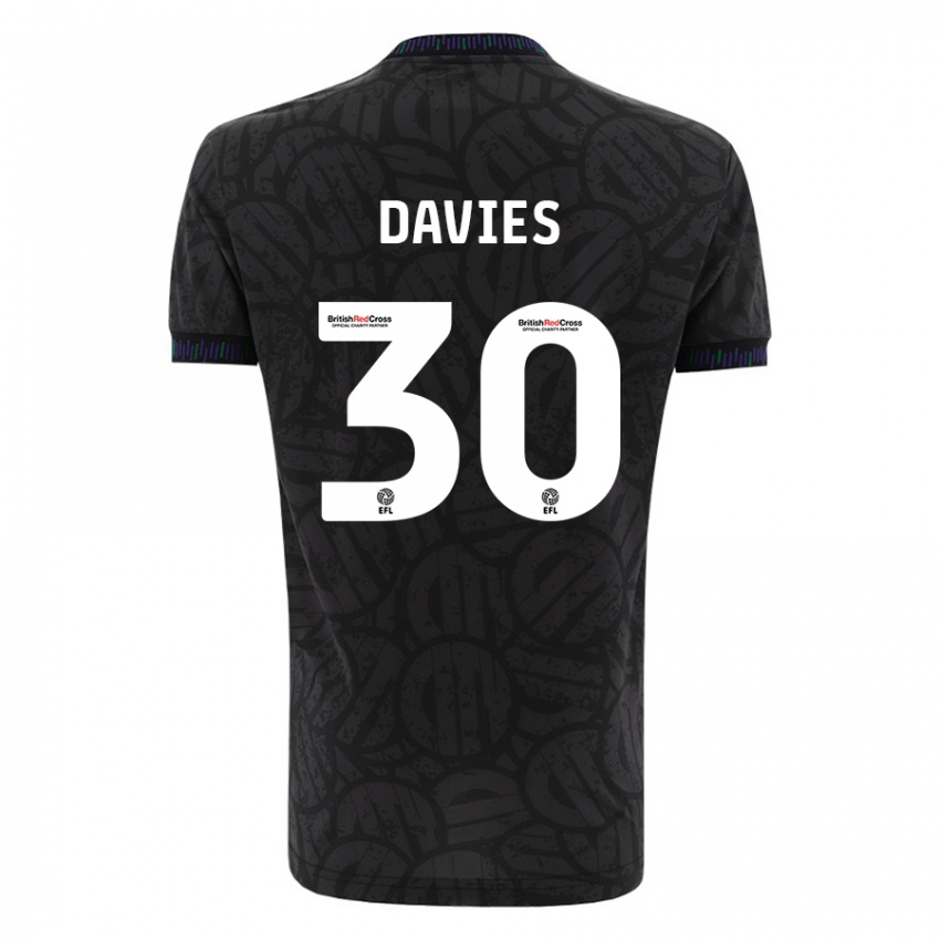 Kvinder Yasmin Davies #30 Sort Udebane Spillertrøjer 2023/24 Trøje T-Shirt
