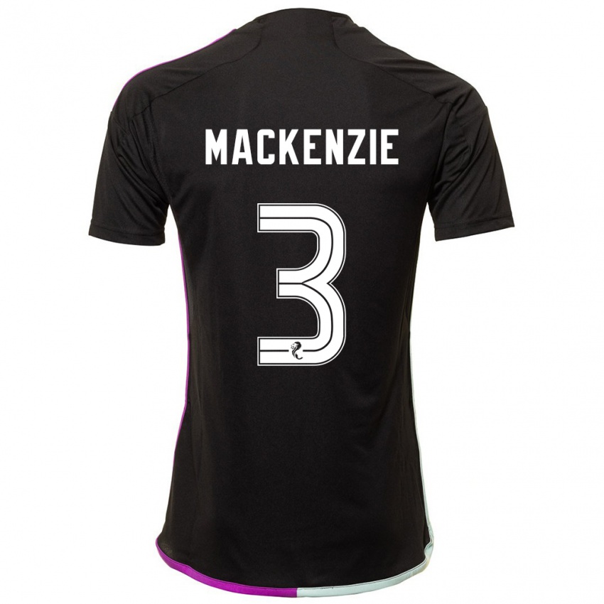 Kvinder Jack Mackenzie #3 Sort Udebane Spillertrøjer 2023/24 Trøje T-Shirt
