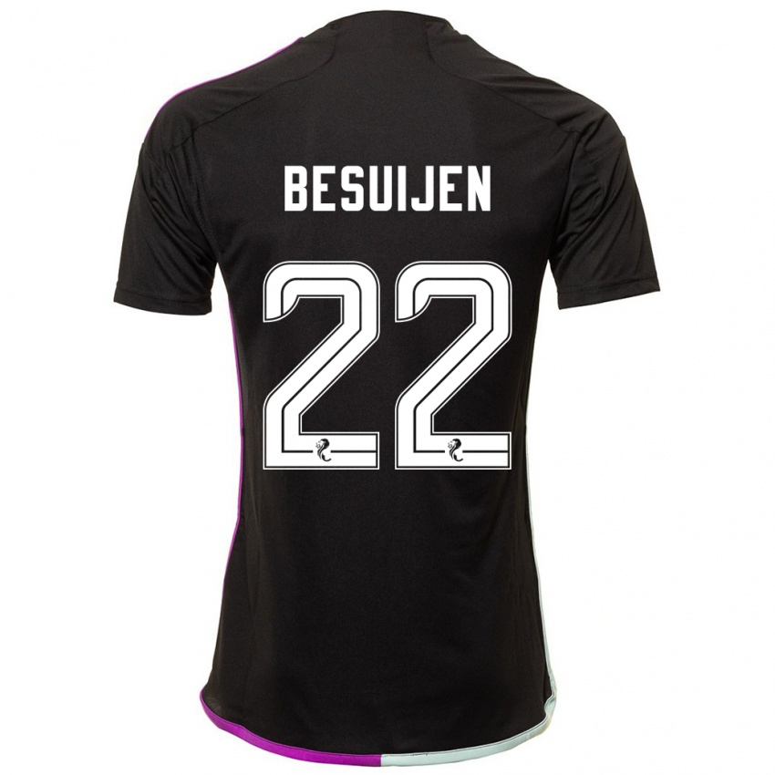 Kvinder Vicente Besuijen #22 Sort Udebane Spillertrøjer 2023/24 Trøje T-Shirt