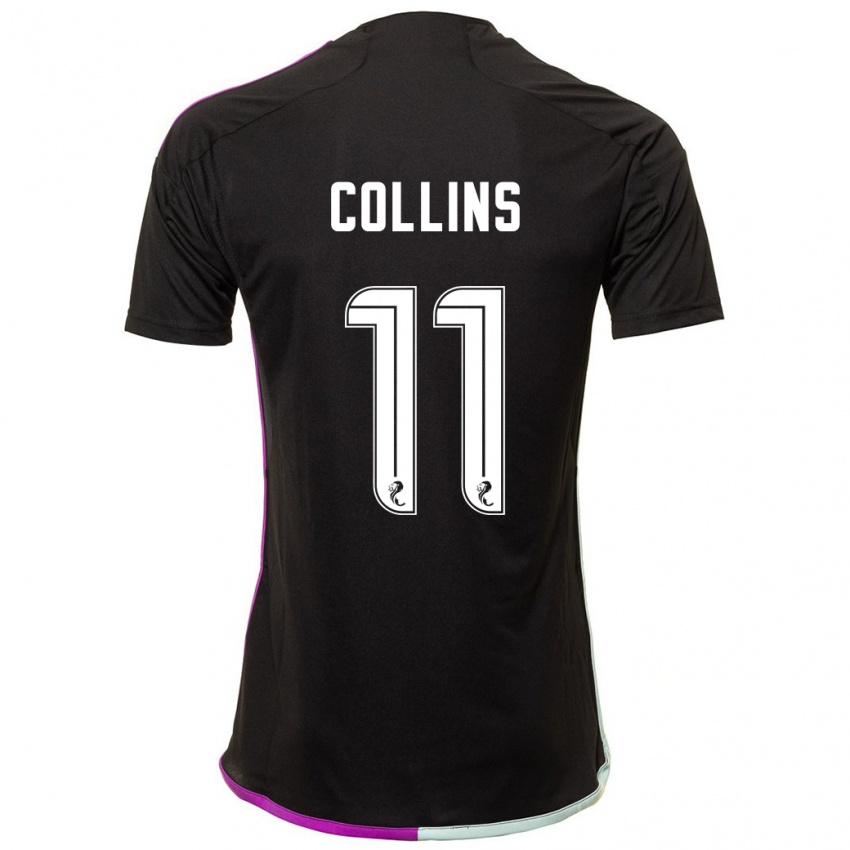Kvinder Bailley Collins #11 Sort Udebane Spillertrøjer 2023/24 Trøje T-Shirt