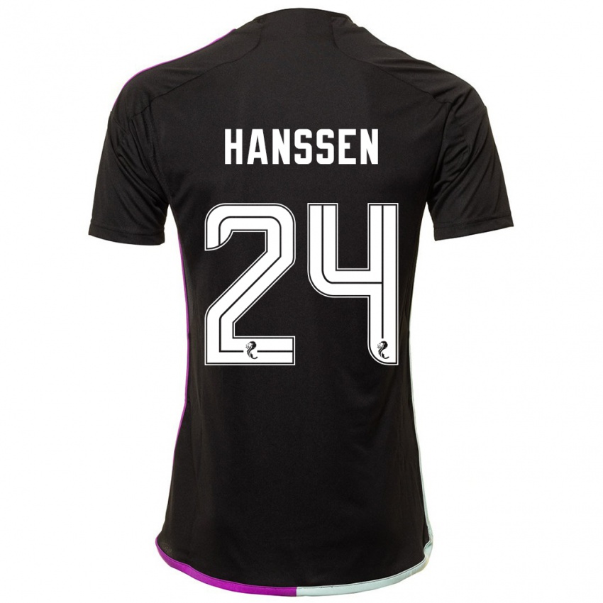 Kvinder Nadine Hanssen #24 Sort Udebane Spillertrøjer 2023/24 Trøje T-Shirt