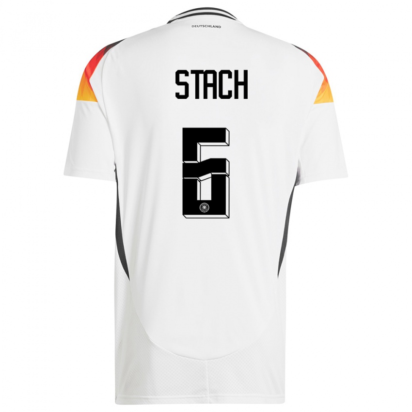 Børn Tyskland Anton Stach #6 Hvid Hjemmebane Spillertrøjer 24-26 Trøje T-Shirt