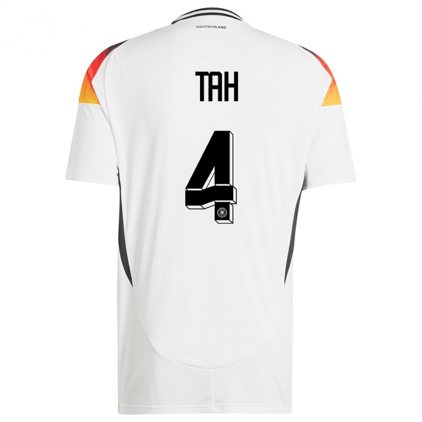 Børn Tyskland Jonathan Tah #4 Hvid Hjemmebane Spillertrøjer 24-26 Trøje T-Shirt