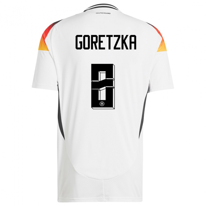Børn Tyskland Leon Goretzka #8 Hvid Hjemmebane Spillertrøjer 24-26 Trøje T-Shirt