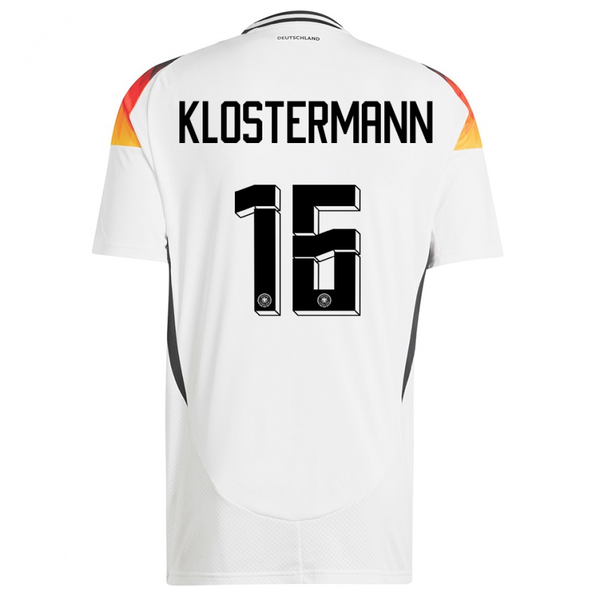 Børn Tyskland Lukas Klostermann #16 Hvid Hjemmebane Spillertrøjer 24-26 Trøje T-Shirt