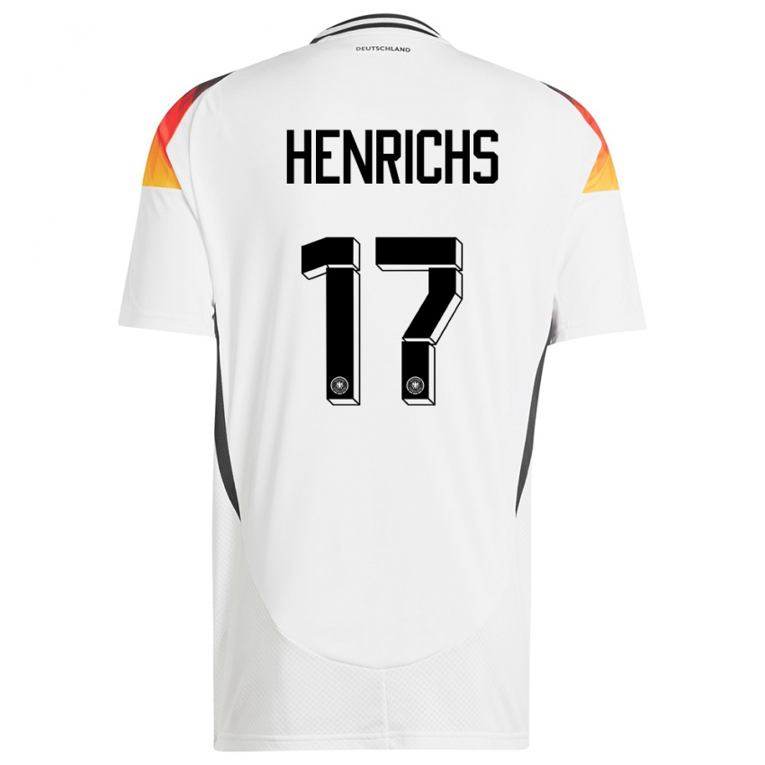 Børn Tyskland Benjamin Henrichs #17 Hvid Hjemmebane Spillertrøjer 24-26 Trøje T-Shirt