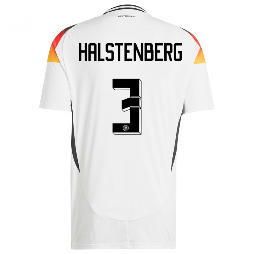 Børn Tyskland Marcel Halstenberg #3 Hvid Hjemmebane Spillertrøjer 24-26 Trøje T-Shirt