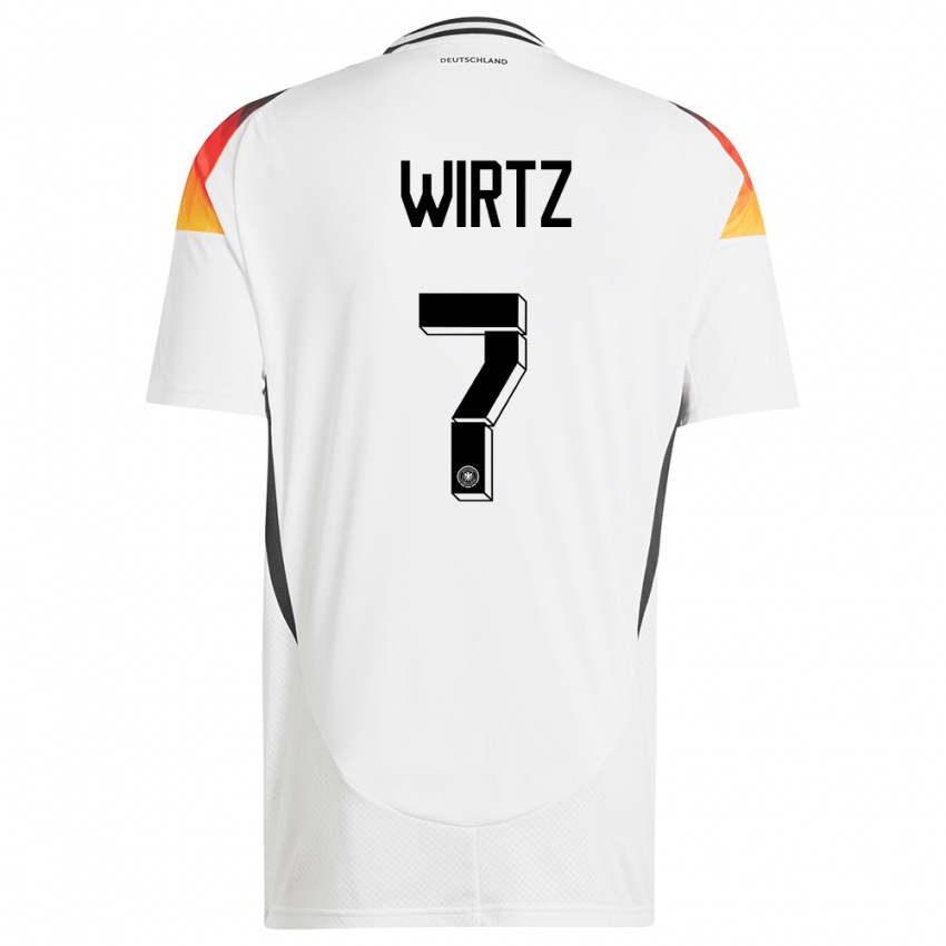 Børn Tyskland Florian Wirtz #7 Hvid Hjemmebane Spillertrøjer 24-26 Trøje T-Shirt