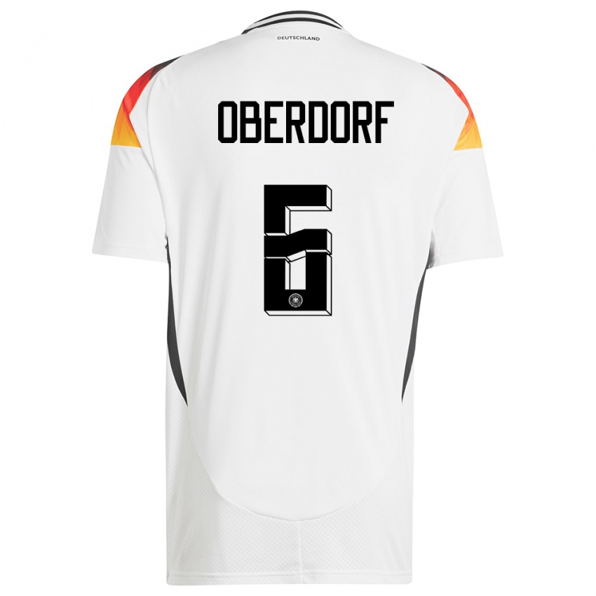 Børn Tyskland Lena Oberdorf #6 Hvid Hjemmebane Spillertrøjer 24-26 Trøje T-Shirt