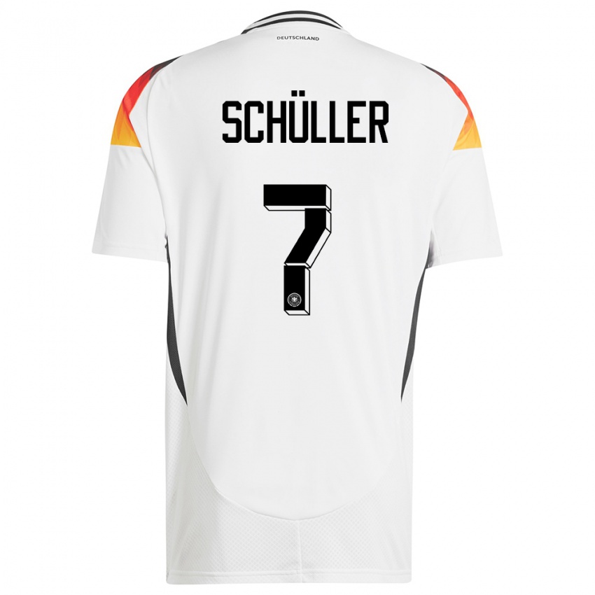 Børn Tyskland Lea Schuller #7 Hvid Hjemmebane Spillertrøjer 24-26 Trøje T-Shirt