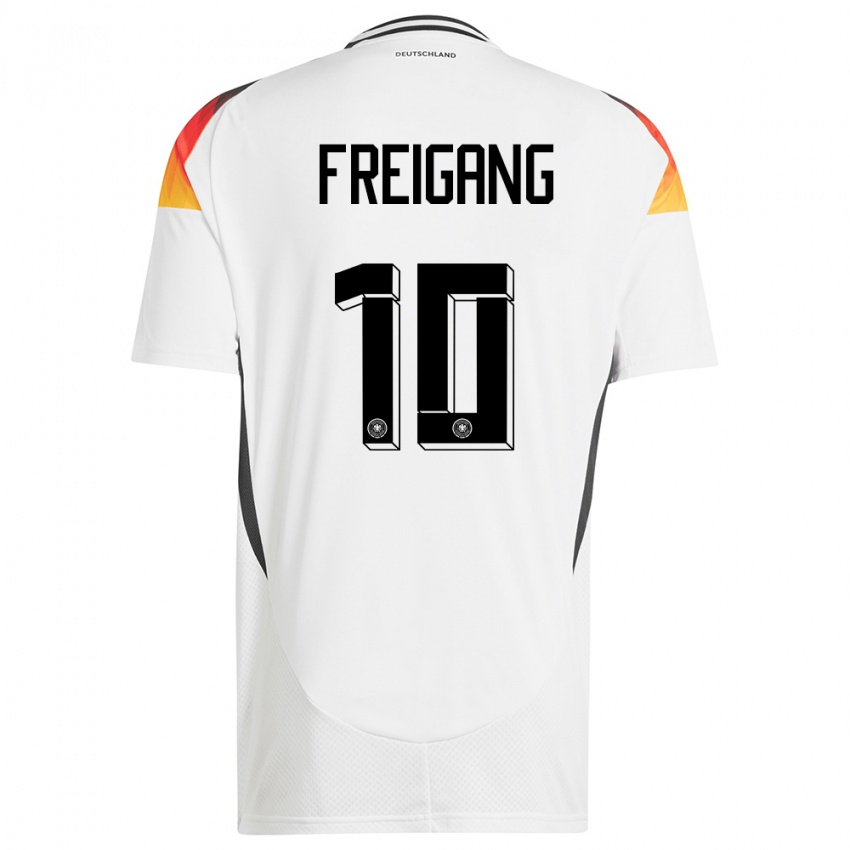 Børn Tyskland Laura Freigang #10 Hvid Hjemmebane Spillertrøjer 24-26 Trøje T-Shirt