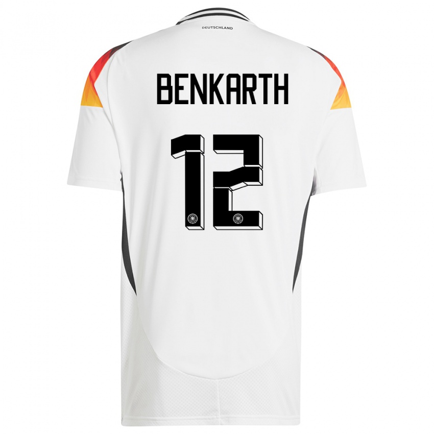 Børn Tyskland Laura Benkarth #12 Hvid Hjemmebane Spillertrøjer 24-26 Trøje T-Shirt