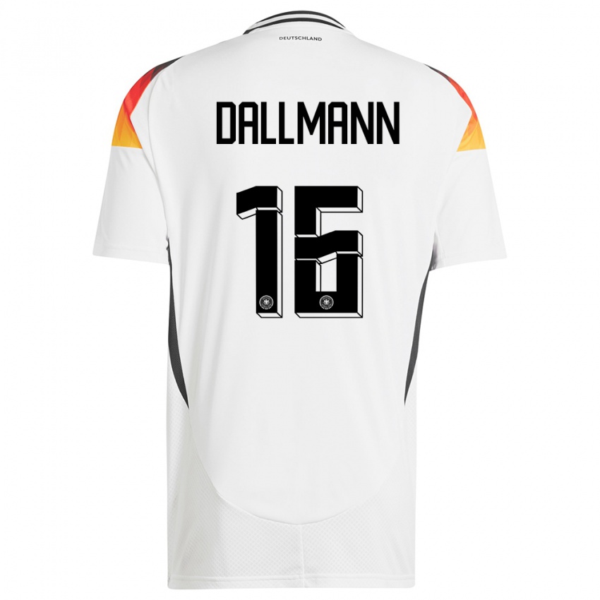 Børn Tyskland Linda Dallmann #16 Hvid Hjemmebane Spillertrøjer 24-26 Trøje T-Shirt