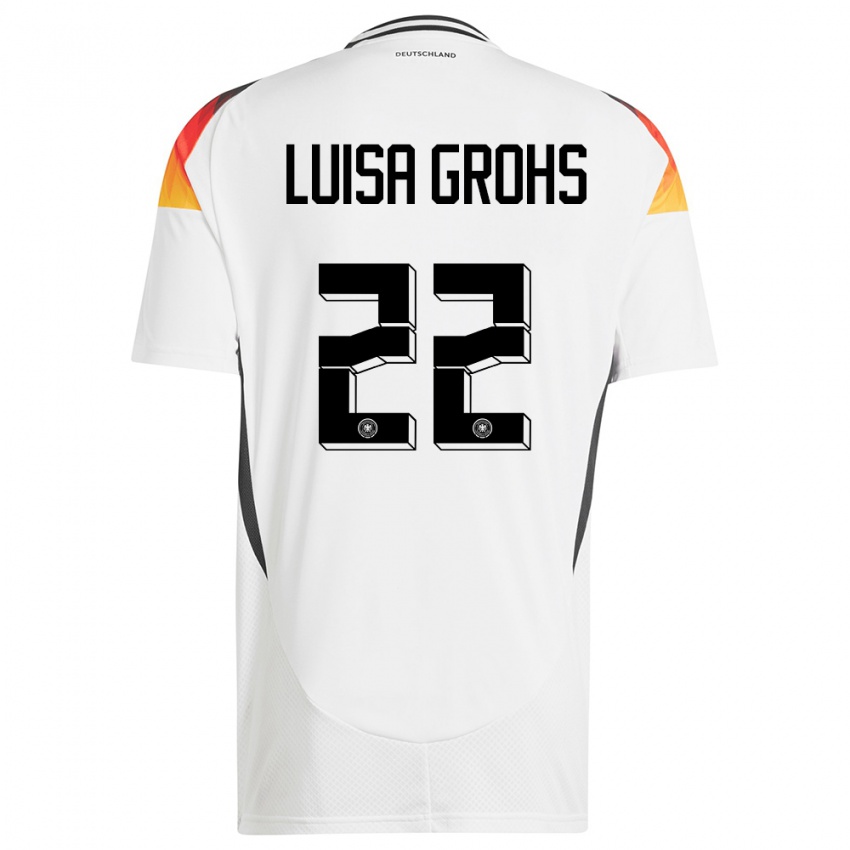 Børn Tyskland Maria Luisa Grohs #22 Hvid Hjemmebane Spillertrøjer 24-26 Trøje T-Shirt