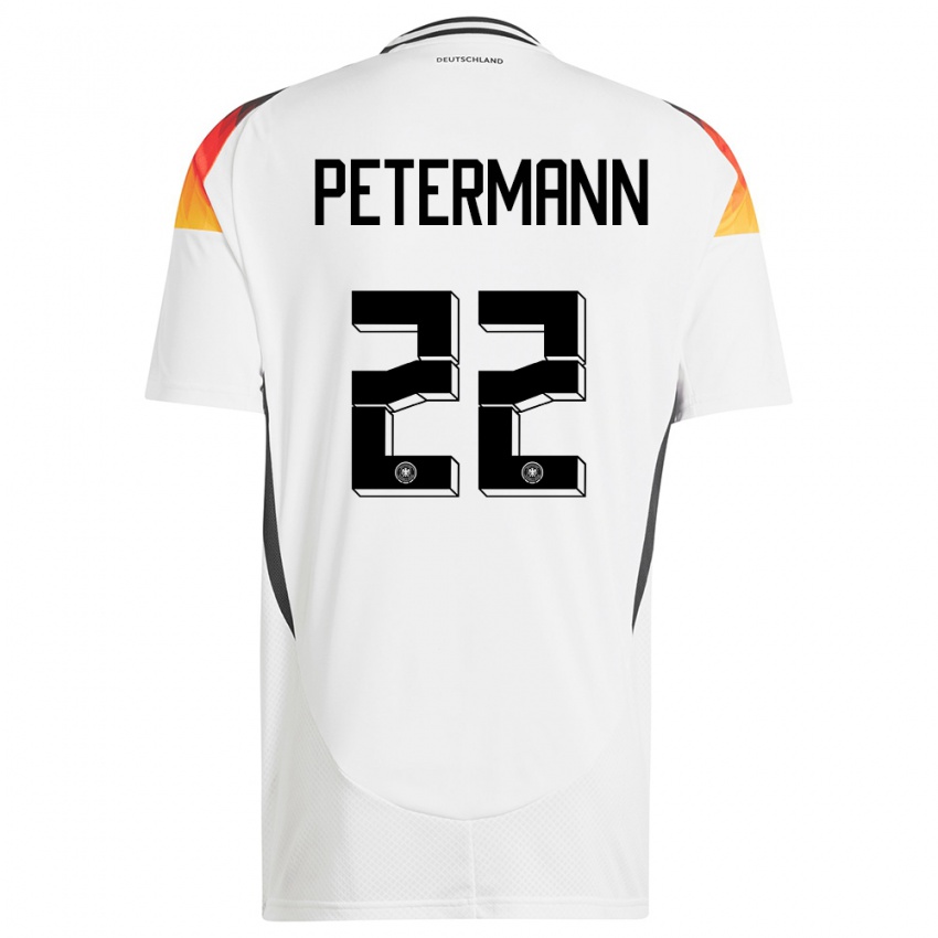 Børn Tyskland Lena Petermann #22 Hvid Hjemmebane Spillertrøjer 24-26 Trøje T-Shirt