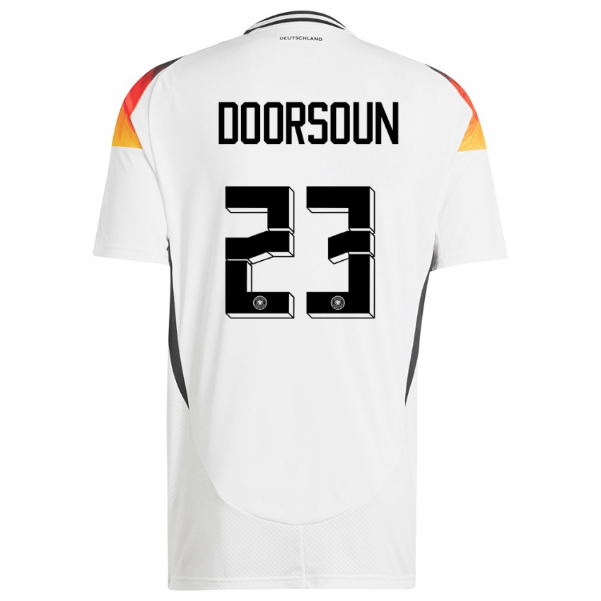 Børn Tyskland Sara Doorsoun #23 Hvid Hjemmebane Spillertrøjer 24-26 Trøje T-Shirt