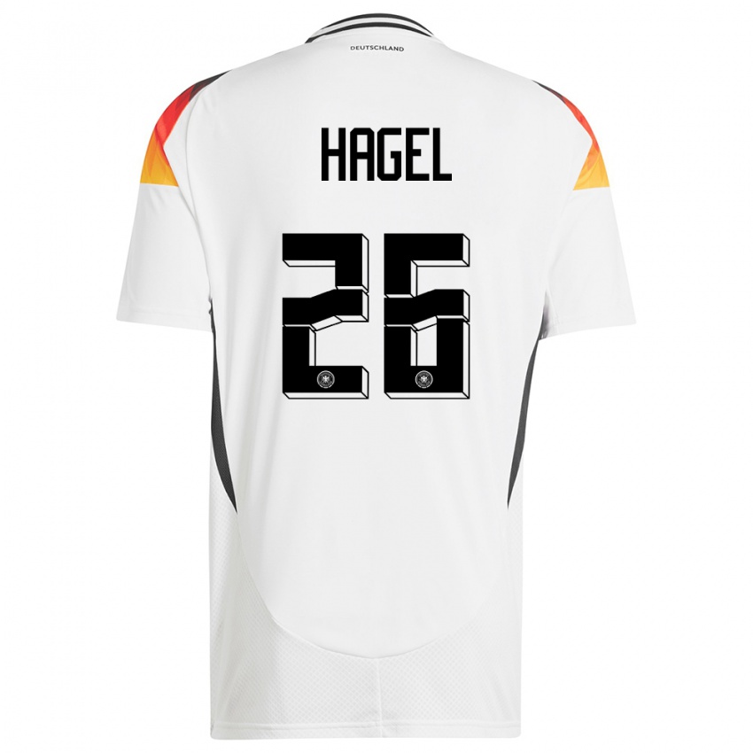 Børn Tyskland Chantal Hagel #26 Hvid Hjemmebane Spillertrøjer 24-26 Trøje T-Shirt