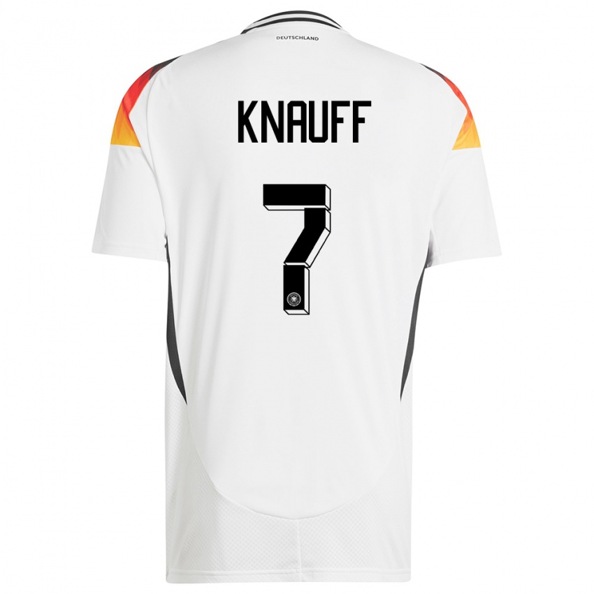 Børn Tyskland Ansgar Knauff #7 Hvid Hjemmebane Spillertrøjer 24-26 Trøje T-Shirt