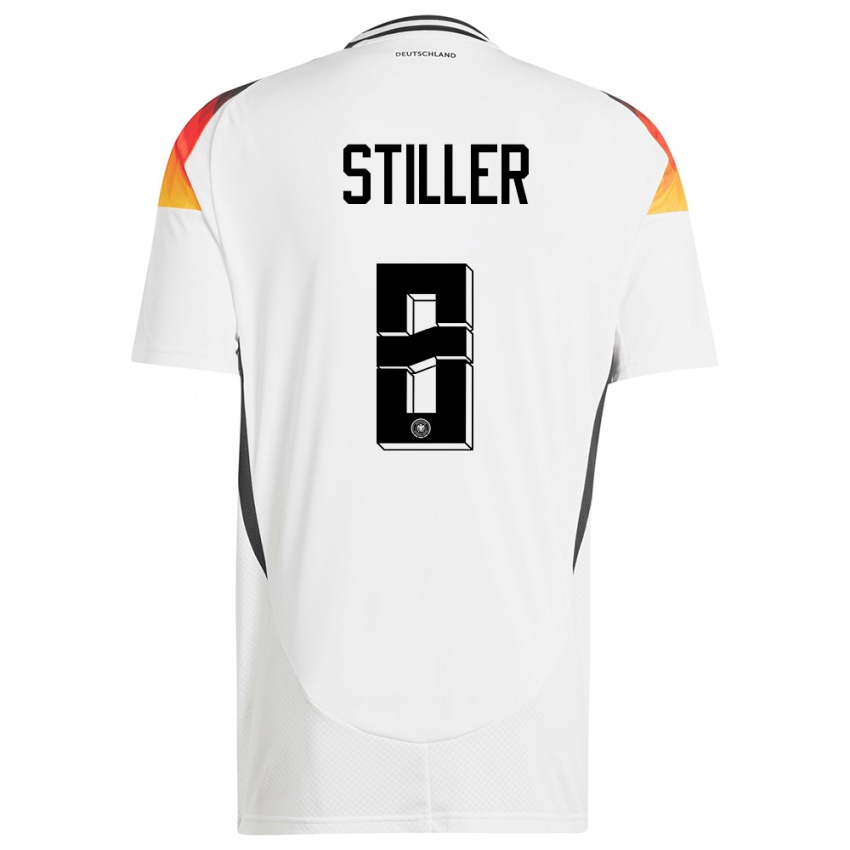 Børn Tyskland Angelo Stiller #8 Hvid Hjemmebane Spillertrøjer 24-26 Trøje T-Shirt
