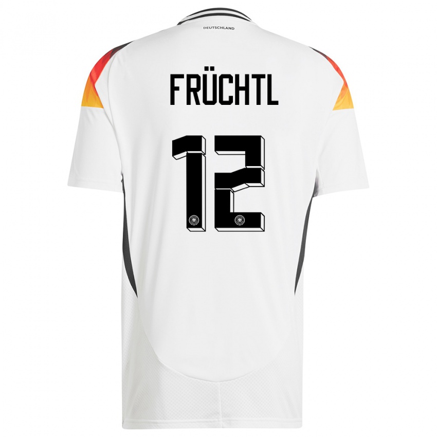 Børn Tyskland Christian Fruchtl #12 Hvid Hjemmebane Spillertrøjer 24-26 Trøje T-Shirt