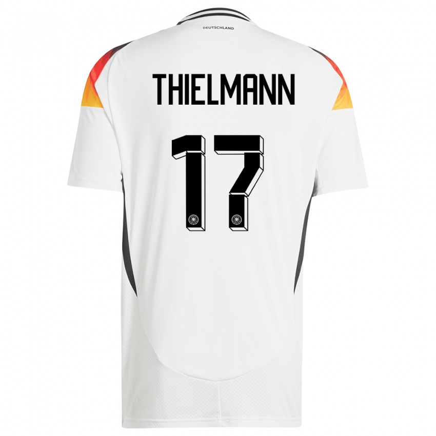 Børn Tyskland Jan Thielmann #17 Hvid Hjemmebane Spillertrøjer 24-26 Trøje T-Shirt