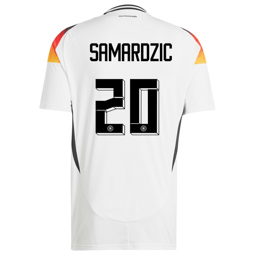 Børn Tyskland Lazar Samardzic #20 Hvid Hjemmebane Spillertrøjer 24-26 Trøje T-Shirt