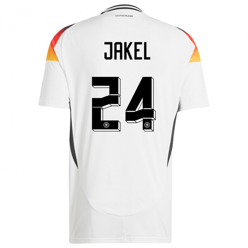 Børn Tyskland Frederik Jakel #24 Hvid Hjemmebane Spillertrøjer 24-26 Trøje T-Shirt