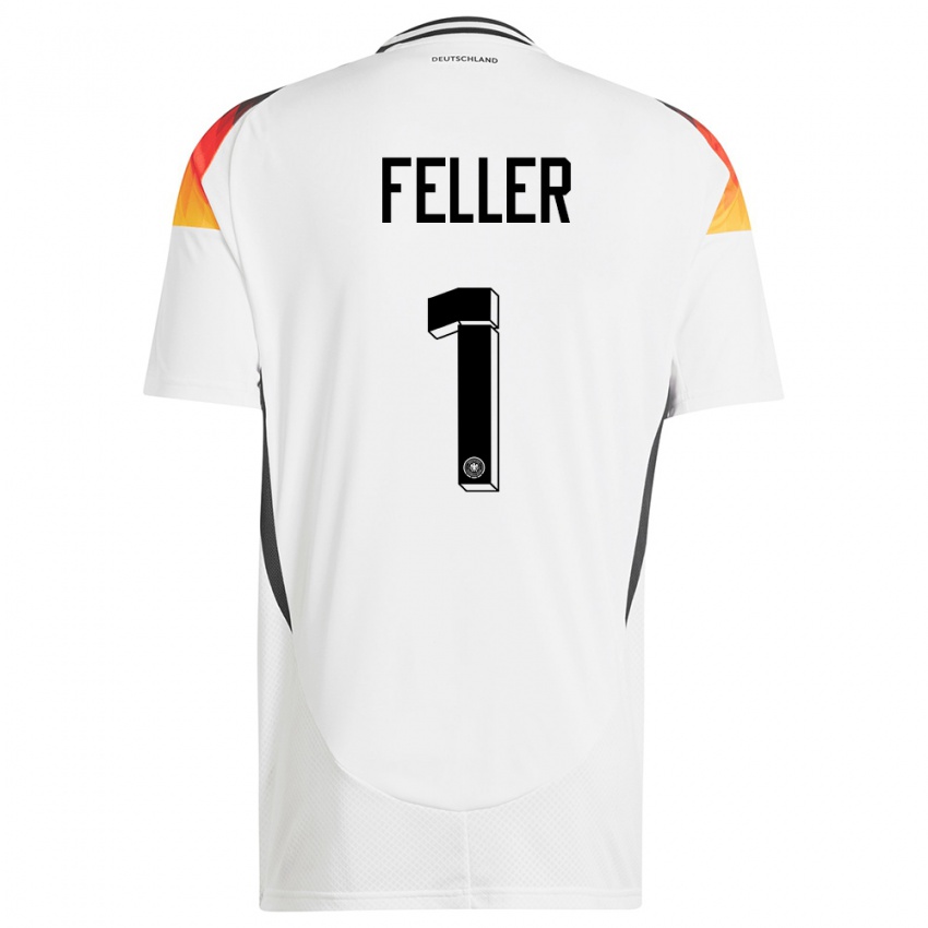 Børn Tyskland Frank Feller #1 Hvid Hjemmebane Spillertrøjer 24-26 Trøje T-Shirt