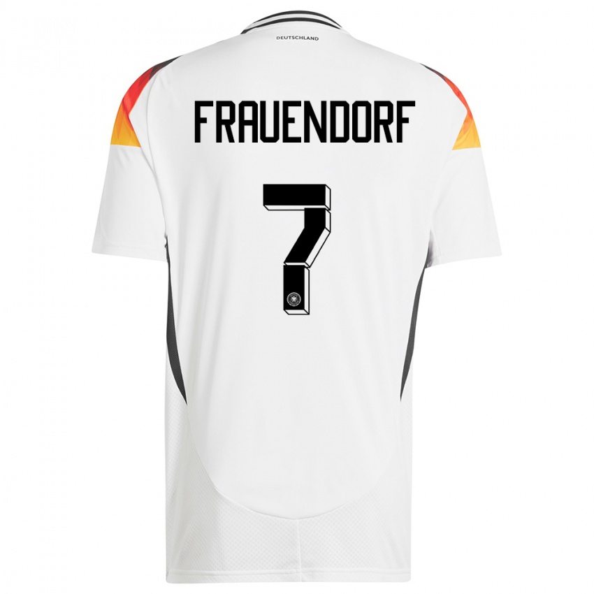 Børn Tyskland Melkamu Frauendorf #7 Hvid Hjemmebane Spillertrøjer 24-26 Trøje T-Shirt