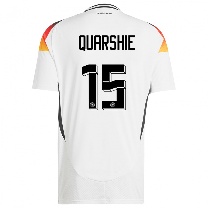 Børn Tyskland Joshua Quarshie #15 Hvid Hjemmebane Spillertrøjer 24-26 Trøje T-Shirt