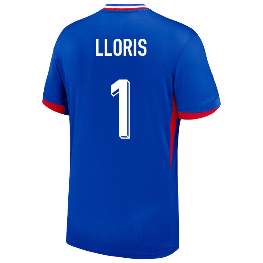Børn Frankrig Hugo Lloris #1 Blå Hjemmebane Spillertrøjer 24-26 Trøje T-Shirt