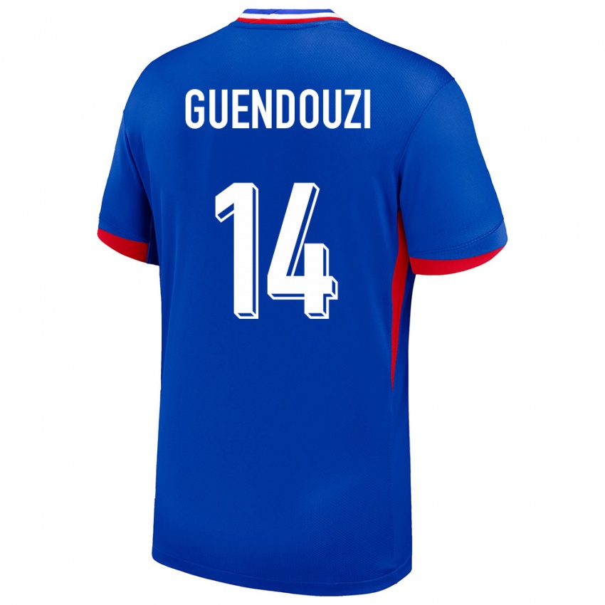 Børn Frankrig Matteo Guendouzi #14 Blå Hjemmebane Spillertrøjer 24-26 Trøje T-Shirt