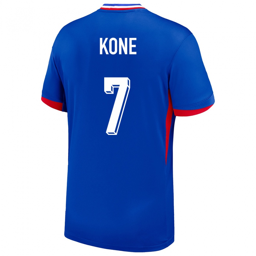 Børn Frankrig Kouadio Kone #7 Blå Hjemmebane Spillertrøjer 24-26 Trøje T-Shirt